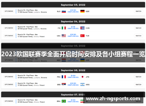 2023欧国联赛季全面开启时间安排及各小组赛程一览 2023欧国联赛季全面开启时间安排及各小组赛程一览